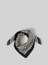 TOM TAILOR DENIM Damen Bandana Halstuch mit Leo-Print, beige, Animalprint, Gr. ONESIZE