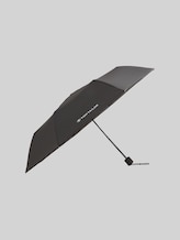 TOM TAILOR Unisex Mini Regenschirm, schwarz, Logo Print, Gr. ONESIZE