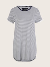 TOM TAILOR Damen Pyjama-Kleid mit Streifenmuster, blau, Gestreift, Gr. 36