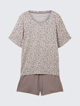 TOM TAILOR Damen Pyjama-Set mit Leo-Print, grau, Animalprint, Gr. XL/42