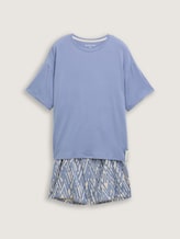 TOM TAILOR Damen Pyjama-Set mit Allover-Print, blau, Print, Gr. XL/42