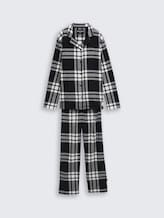 TOM TAILOR Damen Pyjama-Set mit Karomuster, grau, Kariert, Gr. 36