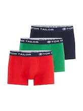 TOM TAILOR Herren Kurze Boxershorts im 3er-Pack, rot, Uni, Gr. S/4