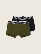 TOM TAILOR Herren Kurze Boxershorts im 2er-Pack, grün, Uni, Gr. S/4