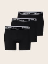TOM TAILOR Herren Mittellange Boxershorts im 3er-Pack, schwarz, Uni, Gr. S/4