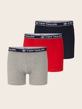 TOM TAILOR Herren Mittellange Boxershorts im 3er-Pack, rot, Uni, Gr. S/4
