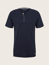 TOM TAILOR Herren Pyjama T-Shirt aus Baumwolle, blau, Uni, Gr. 48/S