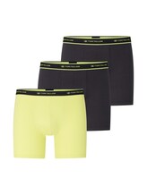 TOM TAILOR Herren Mittellange Boxershorts im 3er-Pack, gelb, Uni, Gr. S/4