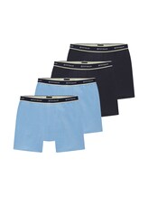 TOM TAILOR Herren Mittellange Boxershorts im 4er-Pack, blau, Meliert, Gr. 4