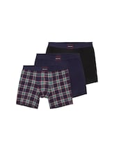 TOM TAILOR Herren Mittellange Boxershorts im 3er-Pack, blau, Kariert, Gr. 4