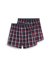 TOM TAILOR Herren Mittellange Boxershorts aus Baumwolle im 2er-Pack, rot, Kariert, Gr. 4