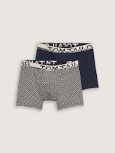 TOM TAILOR Herren Mittellange Boxershorts im 2er-Pack, blau, Print, Gr. S/4