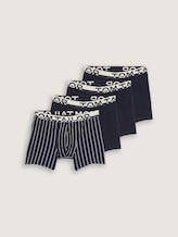 TOM TAILOR Herren Mittellange Boxershorts im 4er-Pack, blau, Gestreift, Gr. S/4