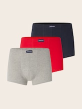 TOM TAILOR Herren Kurze Boxershorts im 3er-Pack, blau, Uni, Gr. S/4