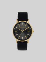 TOM TAILOR Damen Armbanduhr gold - Ziffernblatt schwarz mit 36mm, gold, Gr. ONESIZE