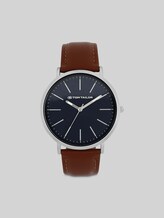 TOM TAILOR Herren Armbanduhr silber - Ziffernblatt braun mit 40mm, silber, Gr. ONESIZE