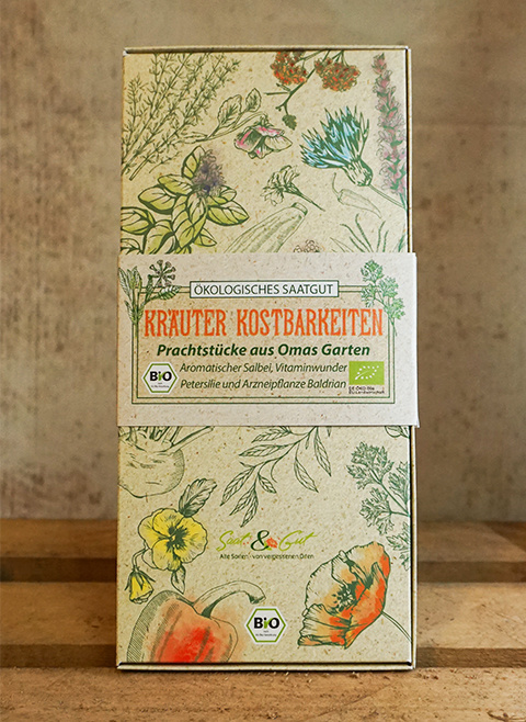 BIO-Saatgut Geschenk-Box Kr?uter-Prachtst?cke aus Omas Garten