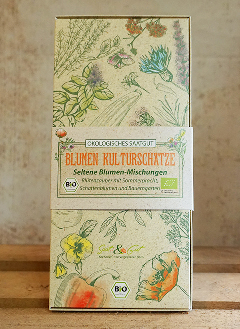 BIO-Saatgut Geschenk-Box Seltene Blumen-Mischungen