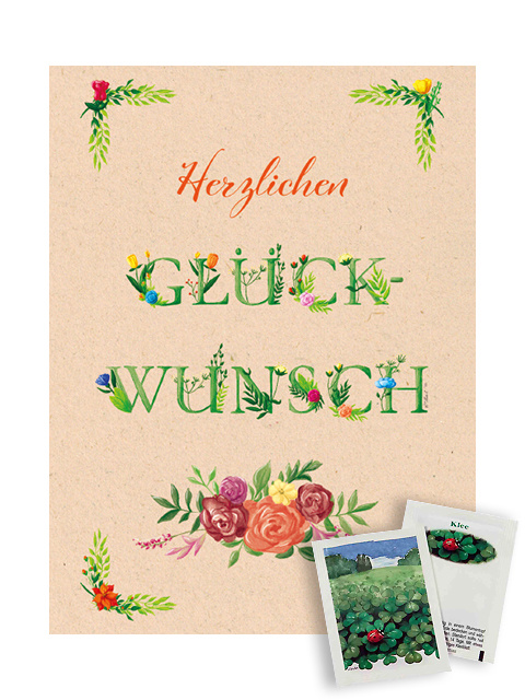 Saat-Gru?karte 'Herzlichen Gl?ckwunsch'