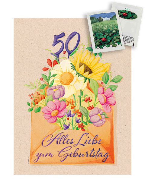 Saat-Gru?karte '50. Geburtstag - Alles Liebe zum Geburtstag'