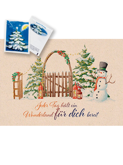 Weihnachts-Saat-Gru?-Klappkarte 'Schneemann'