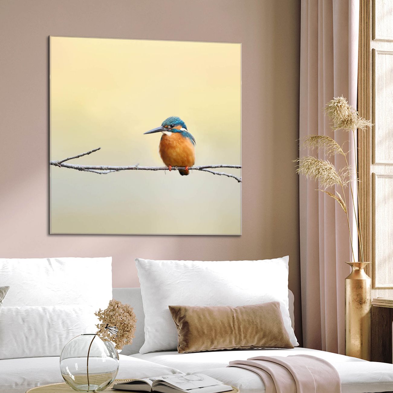 banjado Glas Magnettafel Pause 70 x 70 cm rahmenlos & hochwertig, Quadratisch, magnetisch & beschreibbar, 4mm starkes ESG Glas