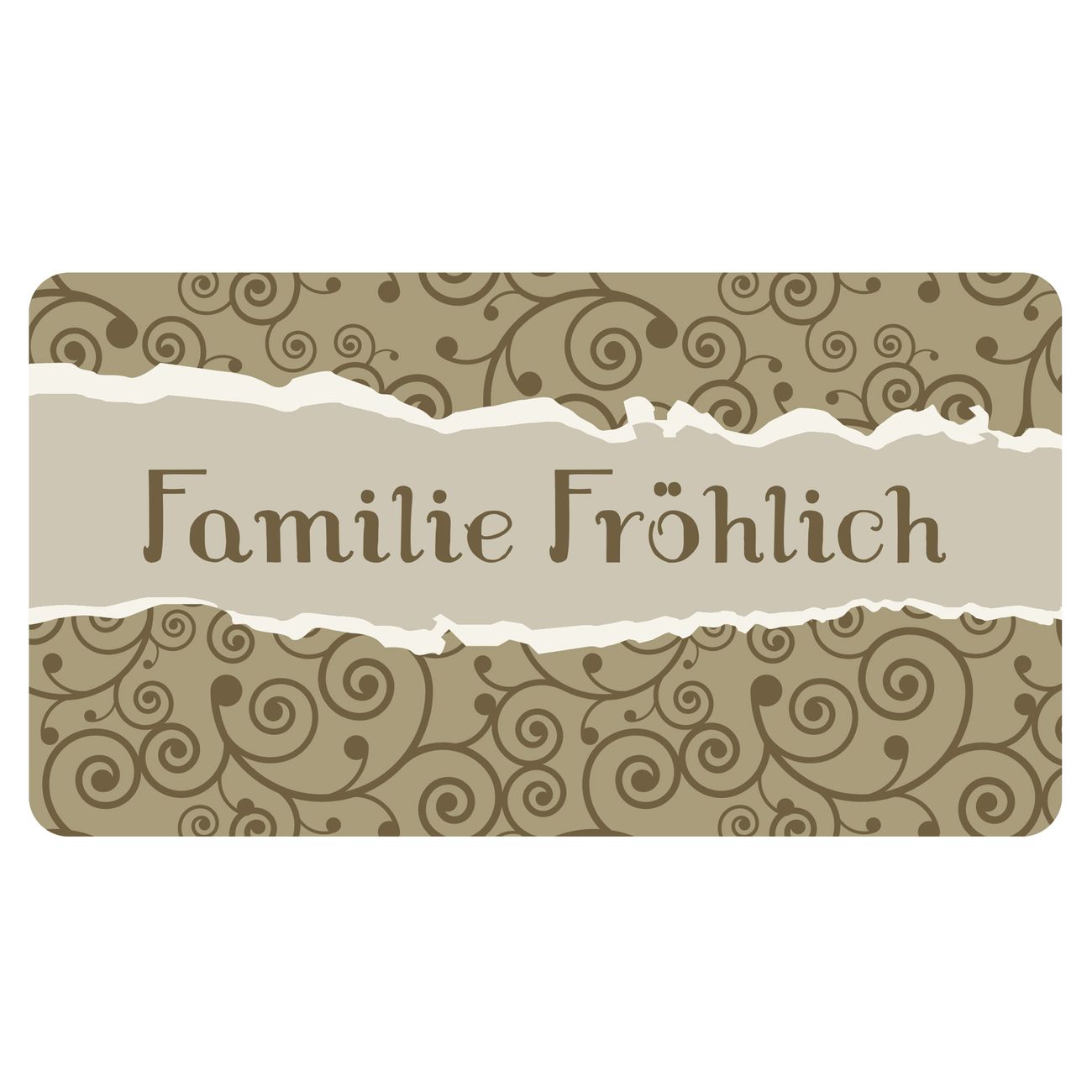 Briefkasten Selbstklebendes Namensschild Braunes Ornament