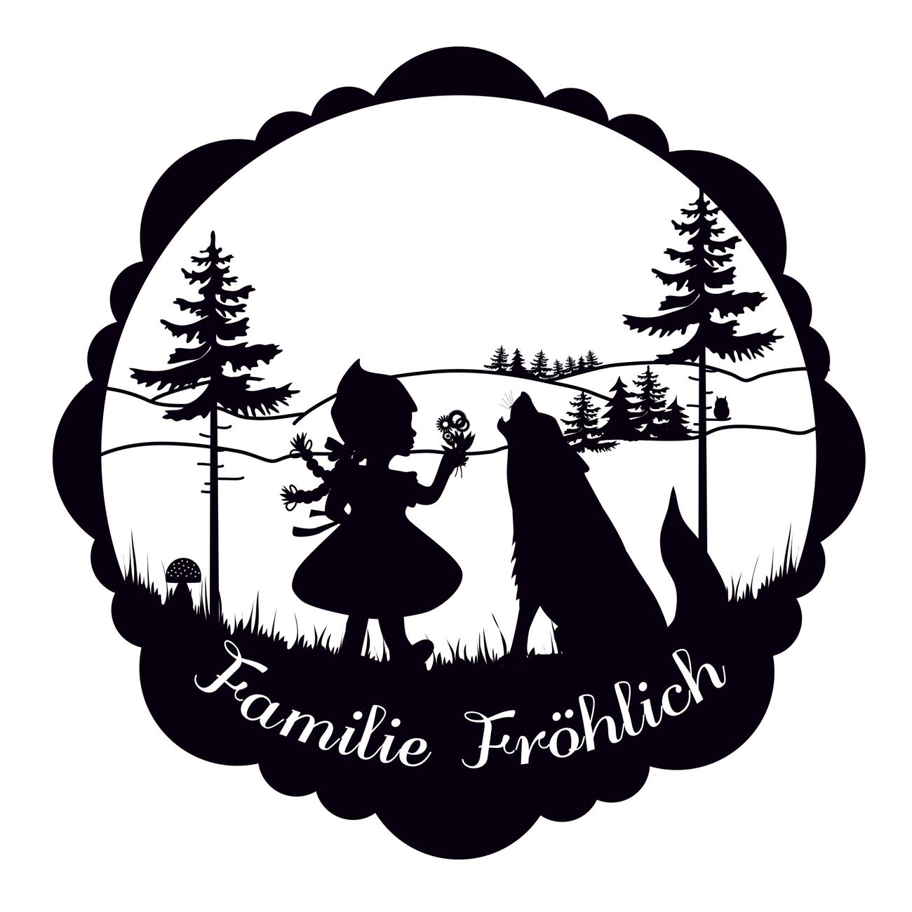 Briefkasten Selbstklebendes Namensschild Rotkäppchen