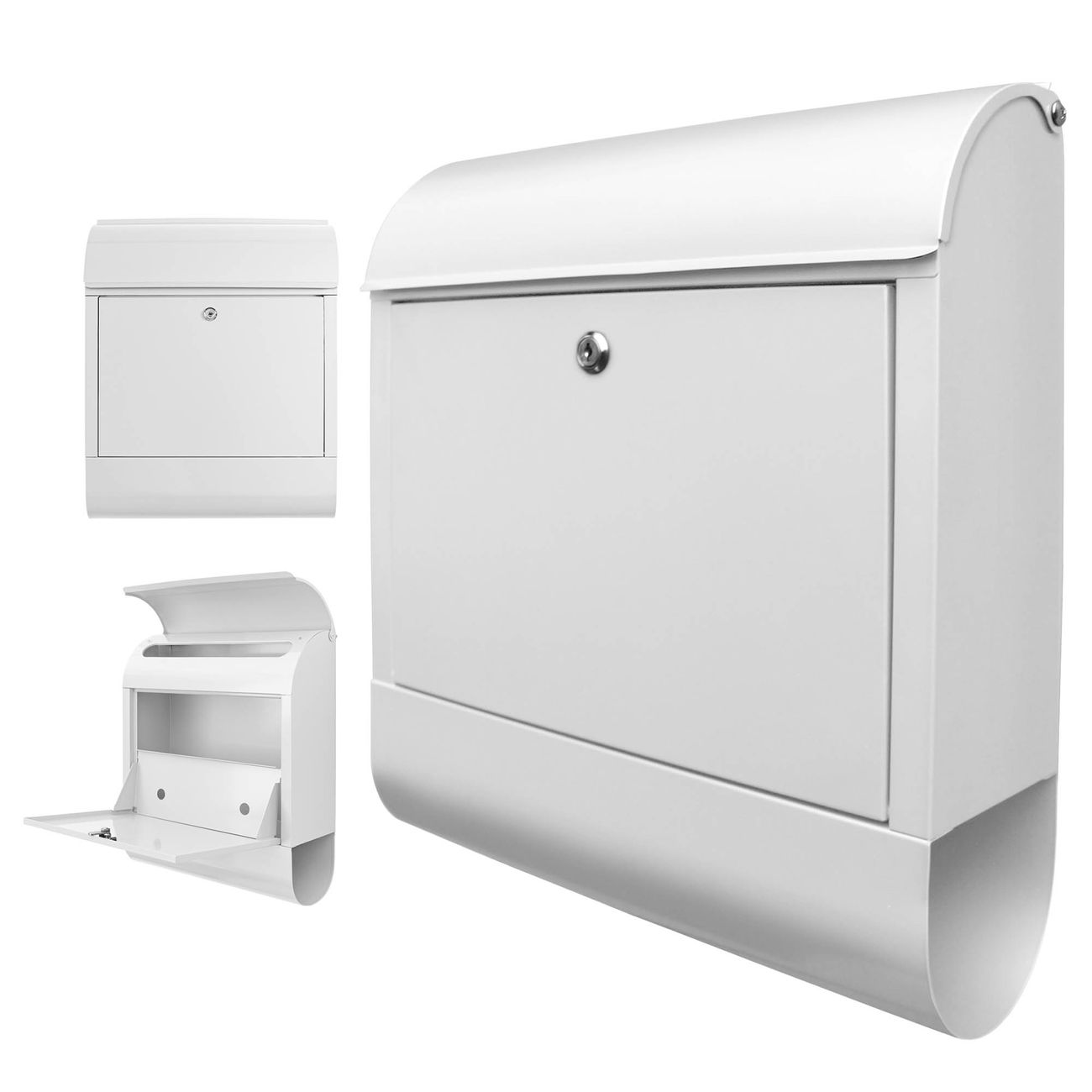 Burg-Wächter Briefkasten-Set Scandic 825 W Stahl weiß 125 x 380 x 460mm (L x B x H) mit Zeitungsfach