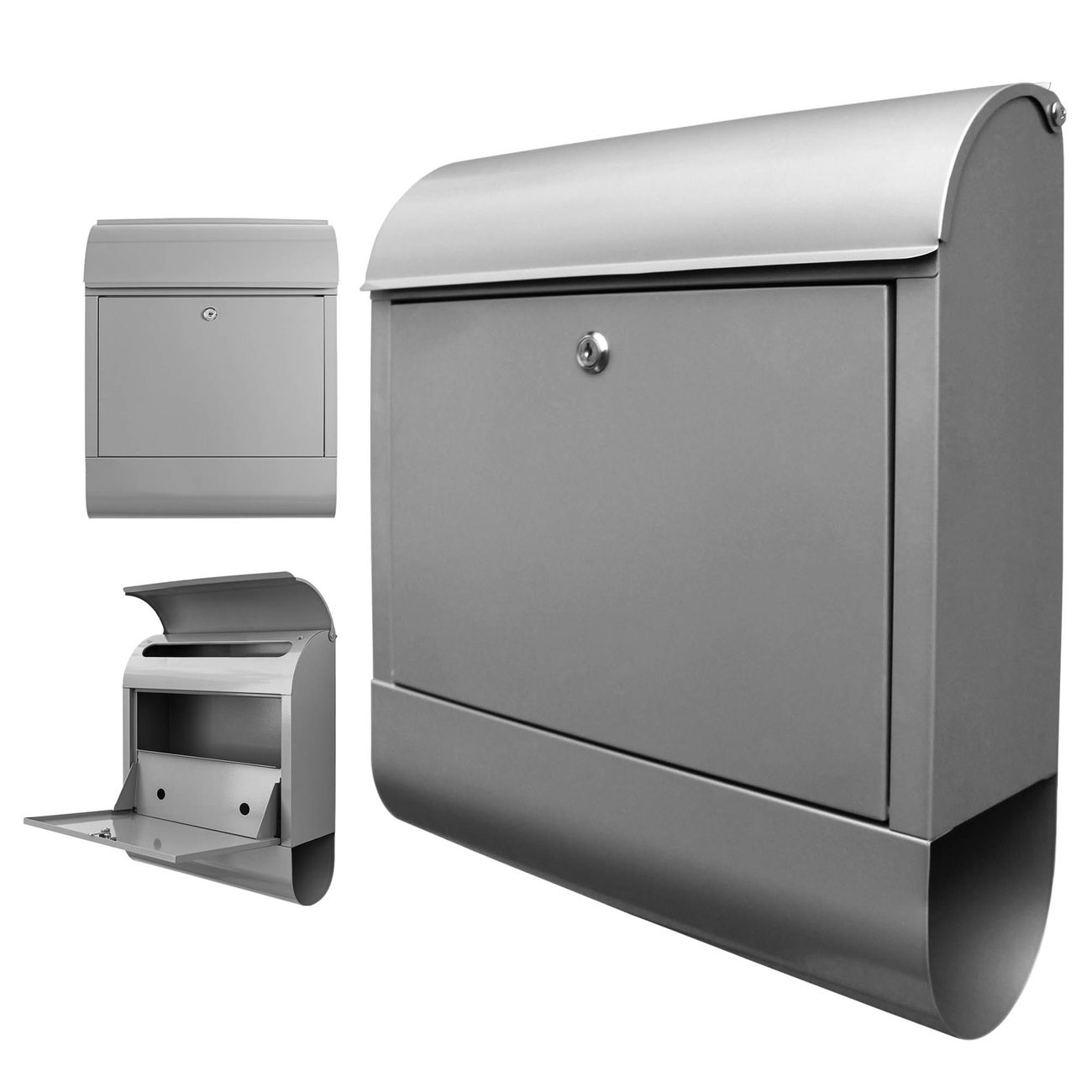 Burg-Wächter Briefkasten-Set Scandic 825 Si Stahl silber 125 x 380 x 460mm (L x B x H) mit Zeitungsfach