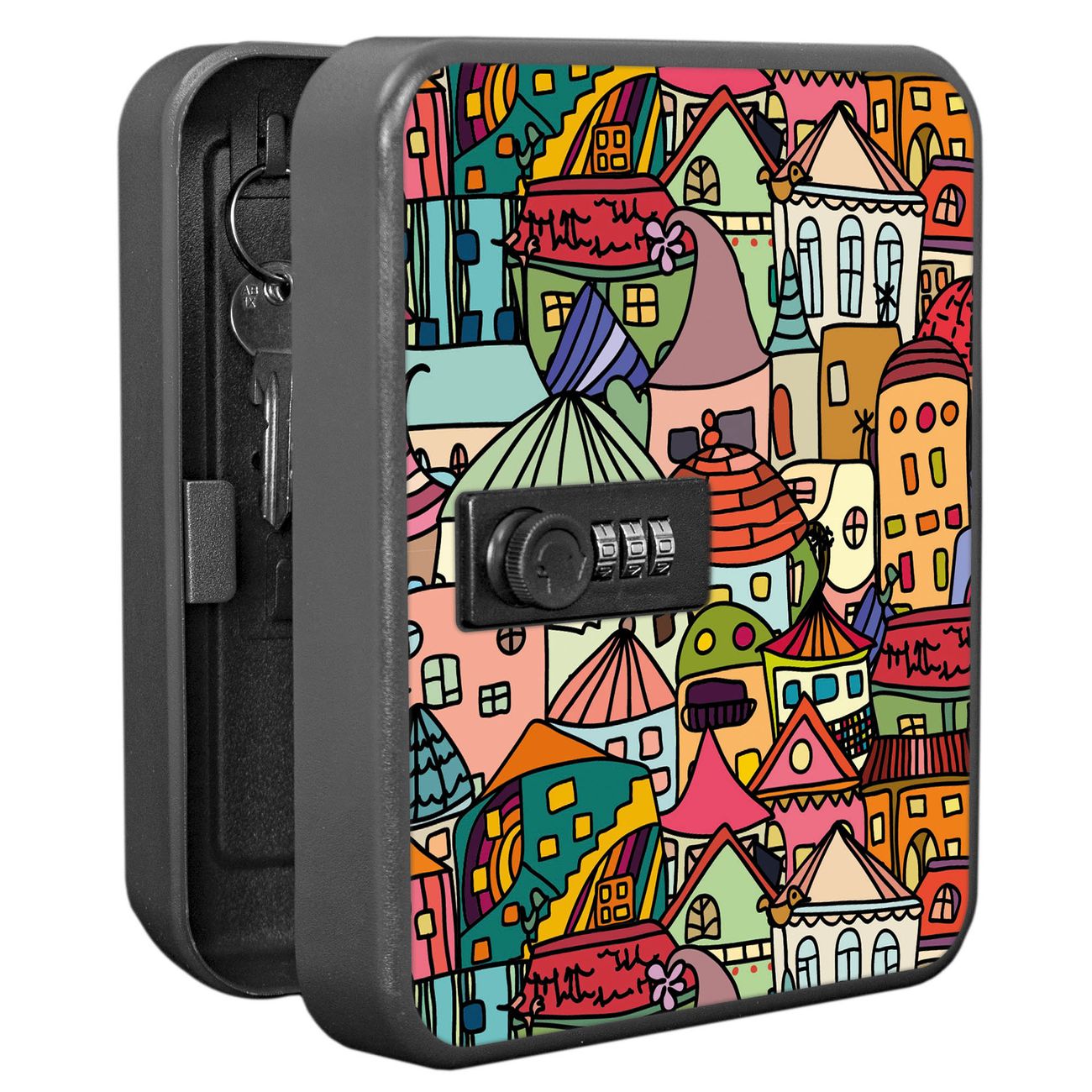 Schlüsselkasten abschließbar Motiv Funky Town Klein