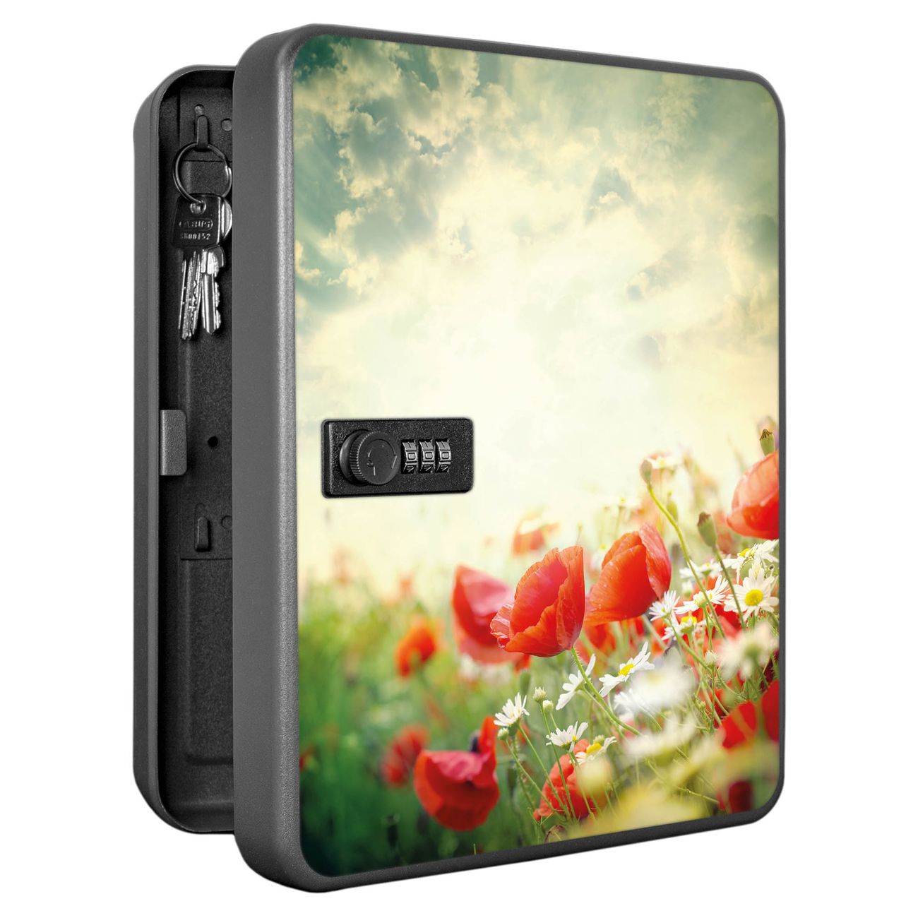 Schlüsselkasten abschließbar Motiv Kamille Und Mohn Groß