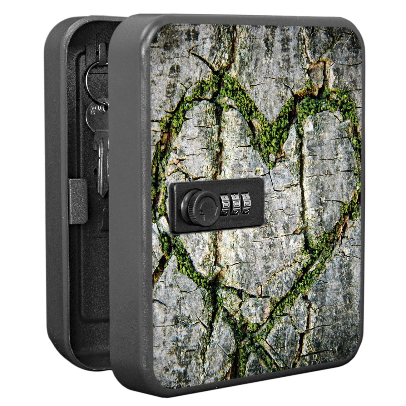 Schlüsselkasten abschließbar Motiv Herz Aus Moos Klein