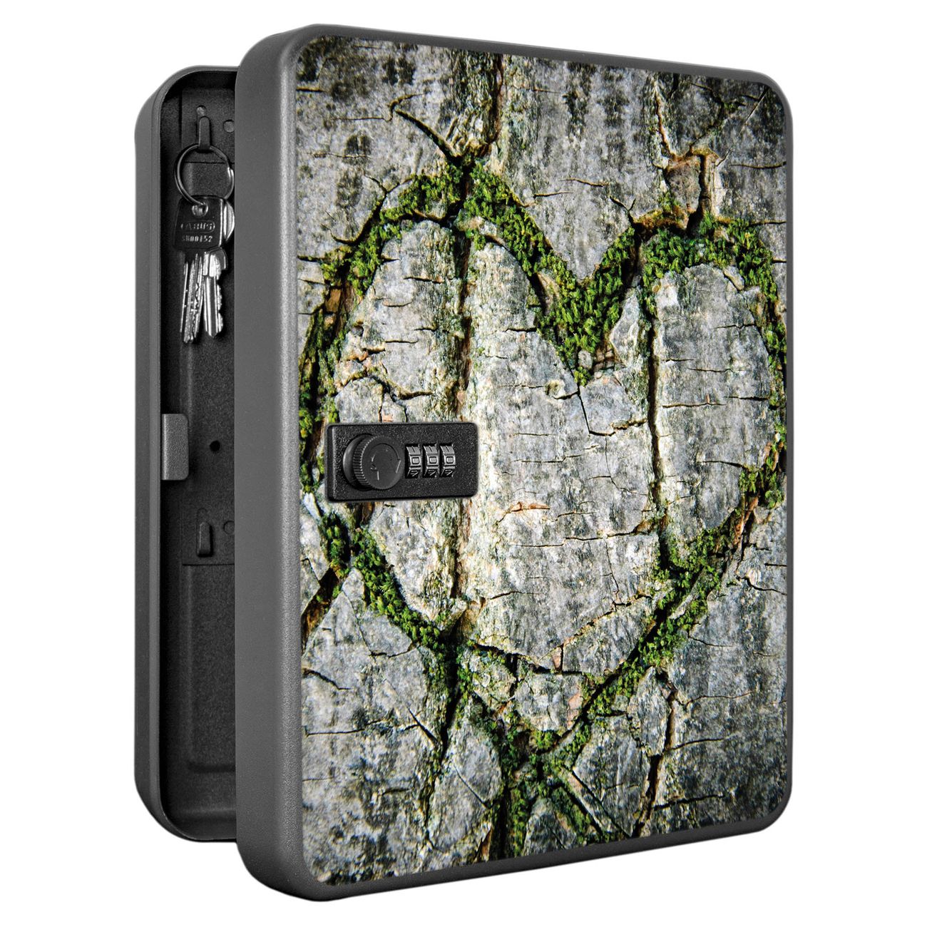 Schlüsselkasten abschließbar Motiv Herz Aus Moos Groß