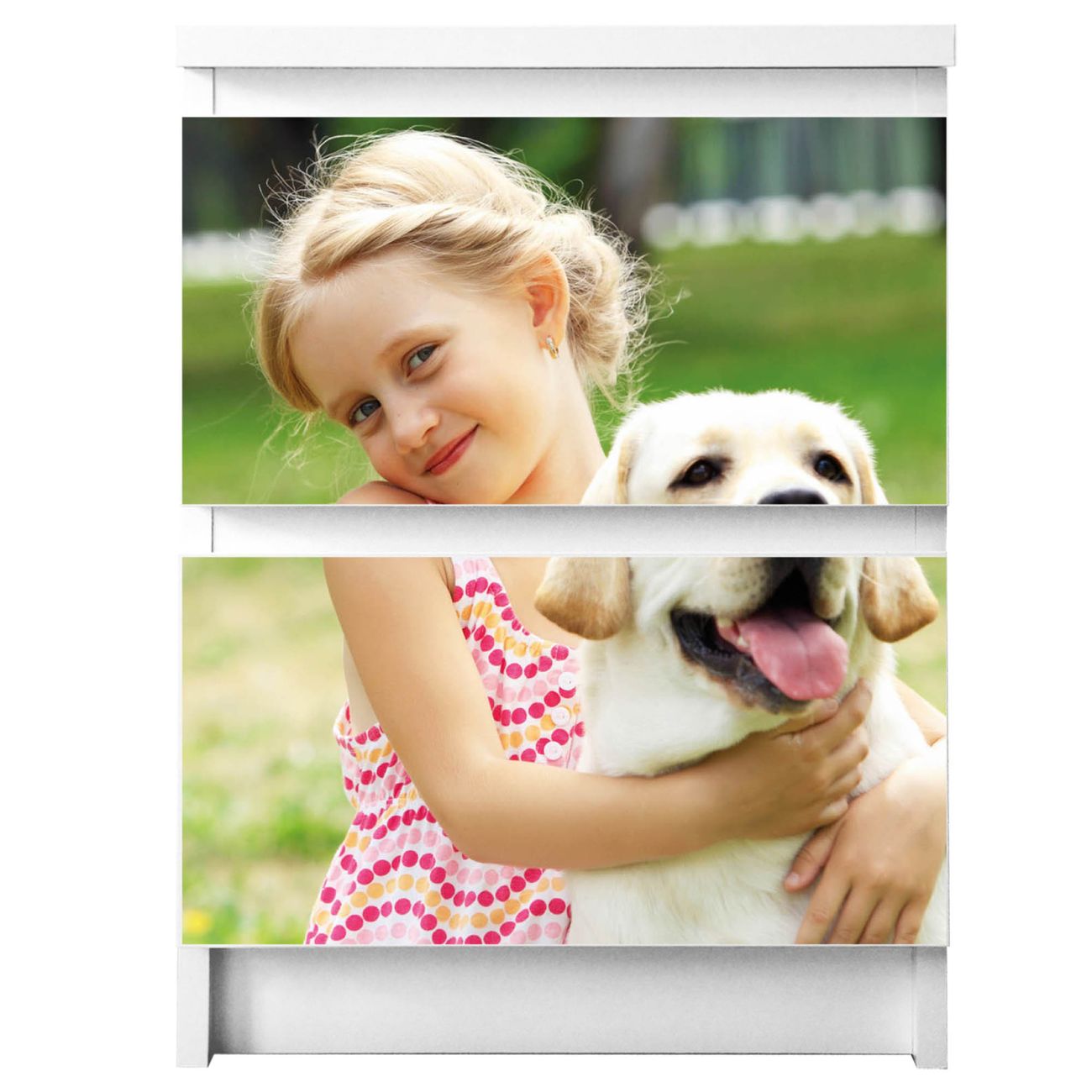 banjado selbstklebende Möbelfolie für IKEA MALM Kommode für 2 Schubladen Schubladen, Schrankfolien mit Motiv Eigenes Bild, Möbelfolie Malm für Kinderzimmer