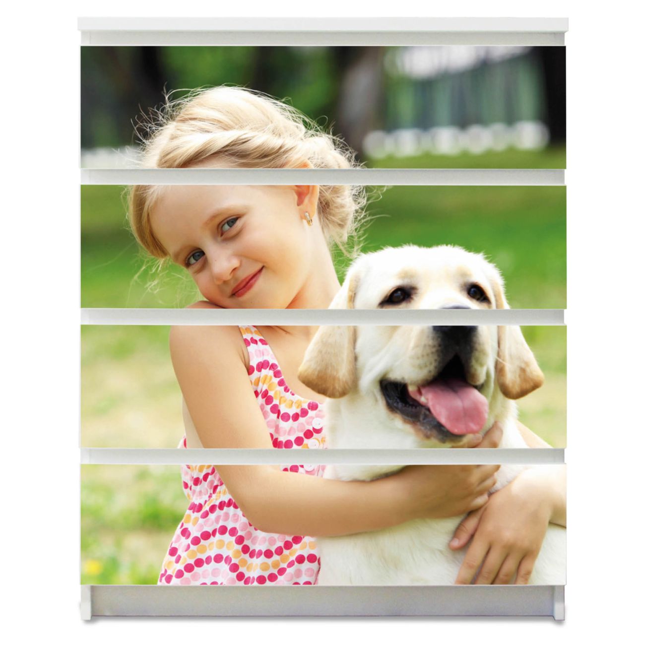 banjado selbstklebende Möbelfolie für IKEA MALM Kommode für 4 Schubladen Schubladen, Schrankfolien mit Motiv Eigenes Bild, Möbelfolie Malm für Kinderzimmer