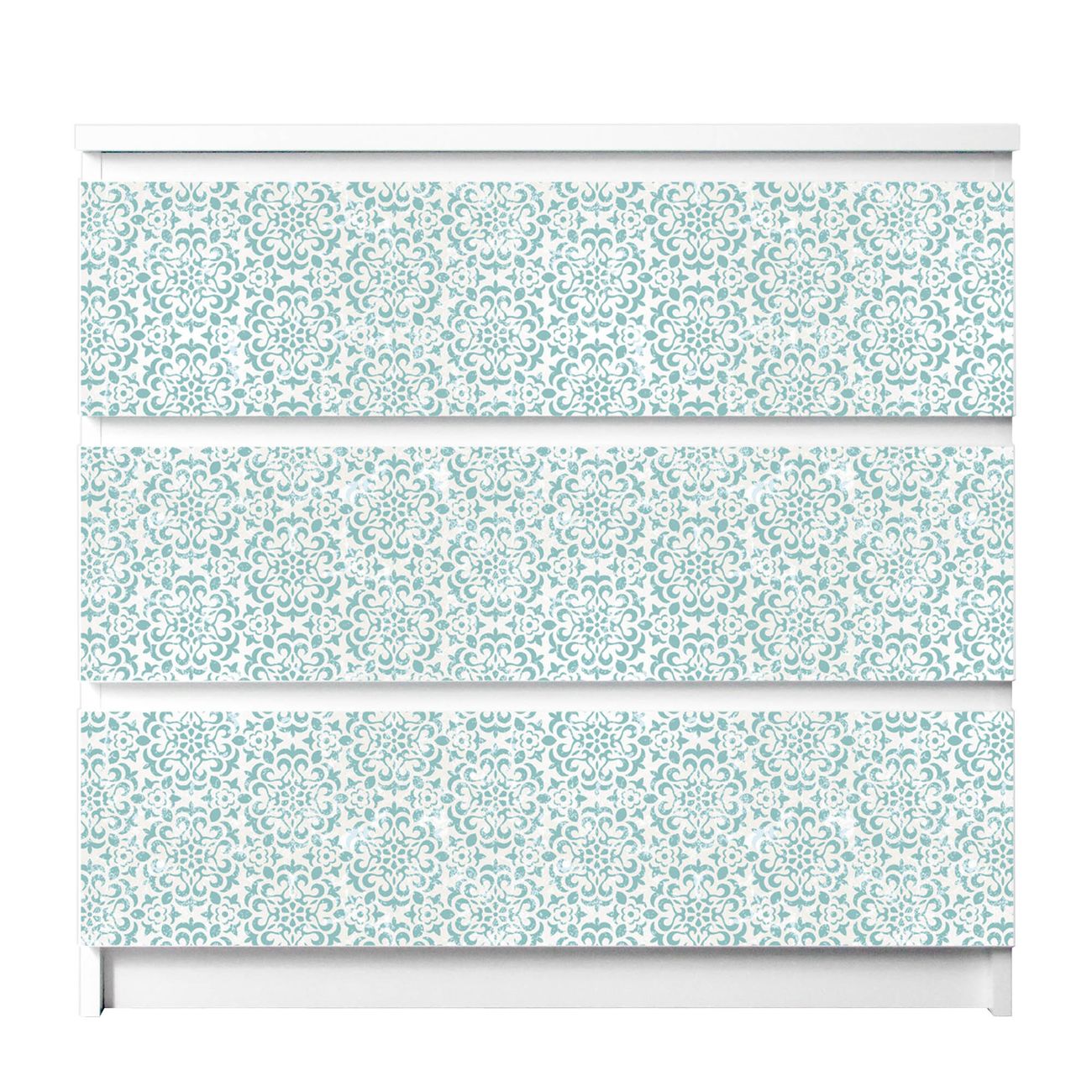 banjado selbstklebende Möbelfolie für IKEA MALM Kommode für 3 Schubladen Schubladen, Schrankfolien mit Motiv Tapete Grün, Möbelfolie Malm für Kinderzimmer