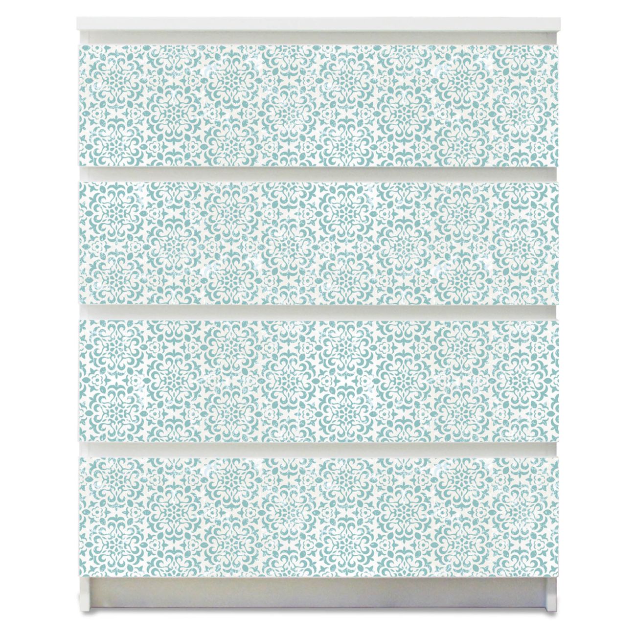 banjado selbstklebende Möbelfolie für IKEA MALM Kommode für 4 Schubladen Schubladen, Schrankfolien mit Motiv Tapete Grün, Möbelfolie Malm für Kinderzimmer