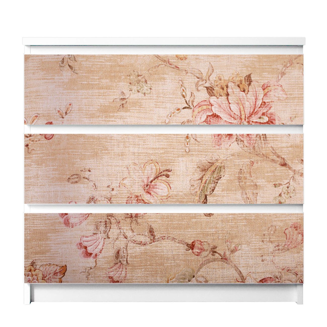 banjado selbstklebende Möbelfolie für IKEA MALM Kommode für 3 Schubladen Schubladen, Schrankfolien mit Motiv Verschwindend, Möbelfolie Malm für Kinderzimmer