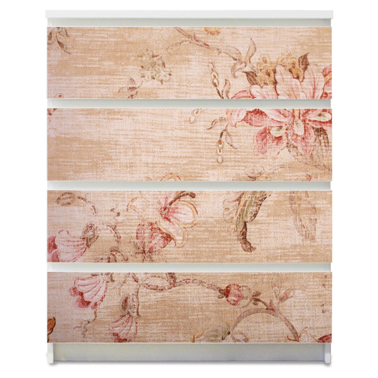 banjado selbstklebende Möbelfolie für IKEA MALM Kommode für 4 Schubladen Schubladen, Schrankfolien mit Motiv Verschwindend, Möbelfolie Malm für Kinderzimmer