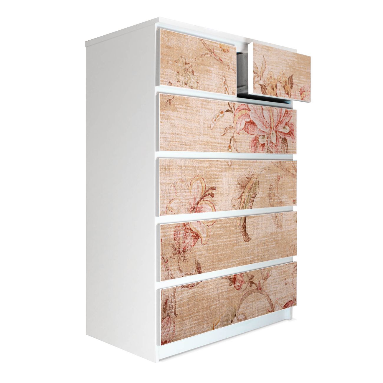 banjado selbstklebende Möbelfolie für IKEA MALM Kommode für 6 Schubladen Schubladen, Schrankfolien mit Motiv Verschwindend, Möbelfolie Malm für Kinderzimmer