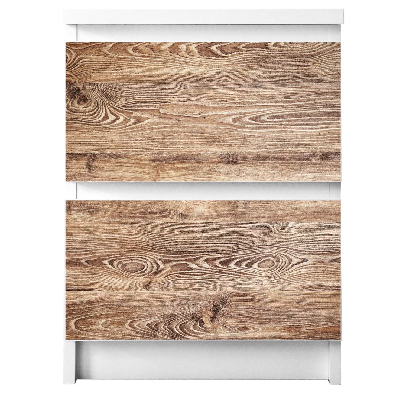 banjado selbstklebende Möbelfolie für IKEA MALM Kommode für 2 Schubladen Schubladen, Schrankfolien mit Motiv Maserung, Möbelfolie Malm für Kinderzimmer