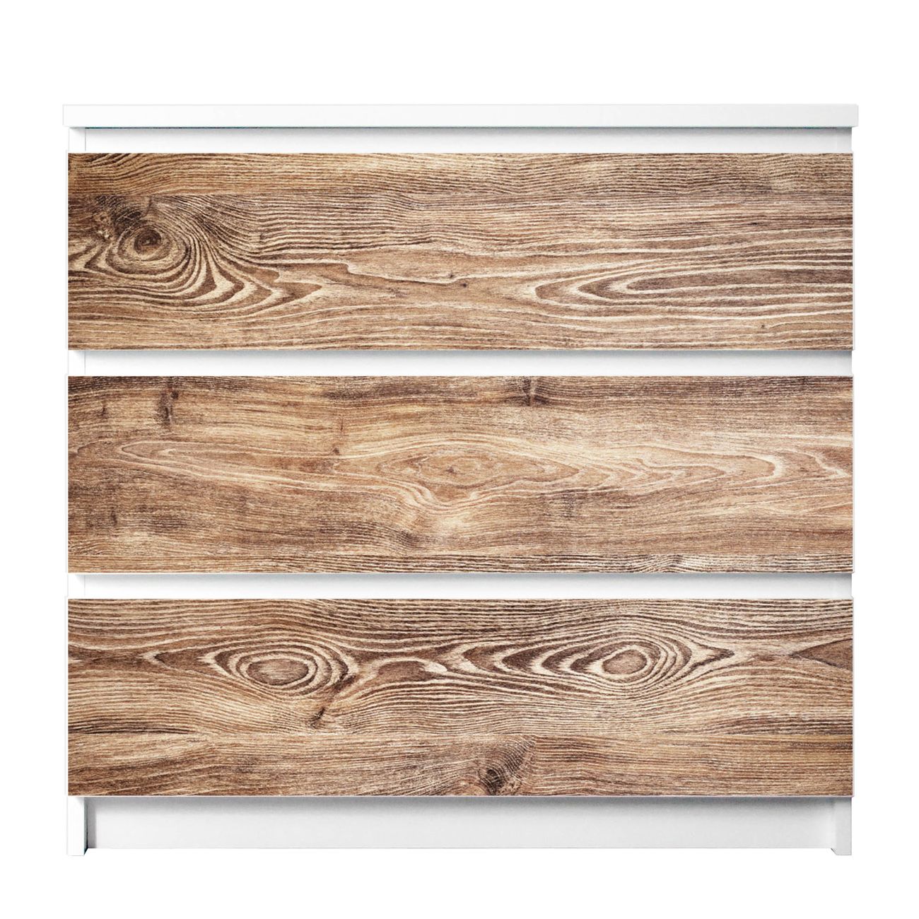 banjado selbstklebende Möbelfolie für IKEA MALM Kommode für 3 Schubladen Schubladen, Schrankfolien mit Motiv Maserung, Möbelfolie Malm für Kinderzimmer