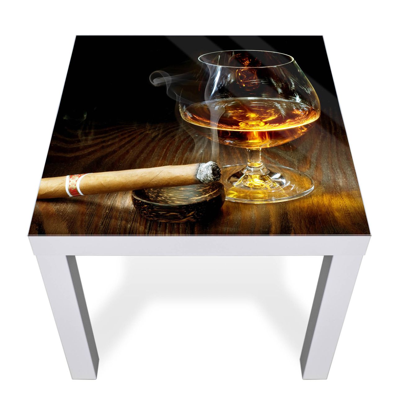 Glas Abdeckplatte IKEA LACK Whiskey & Cigar
