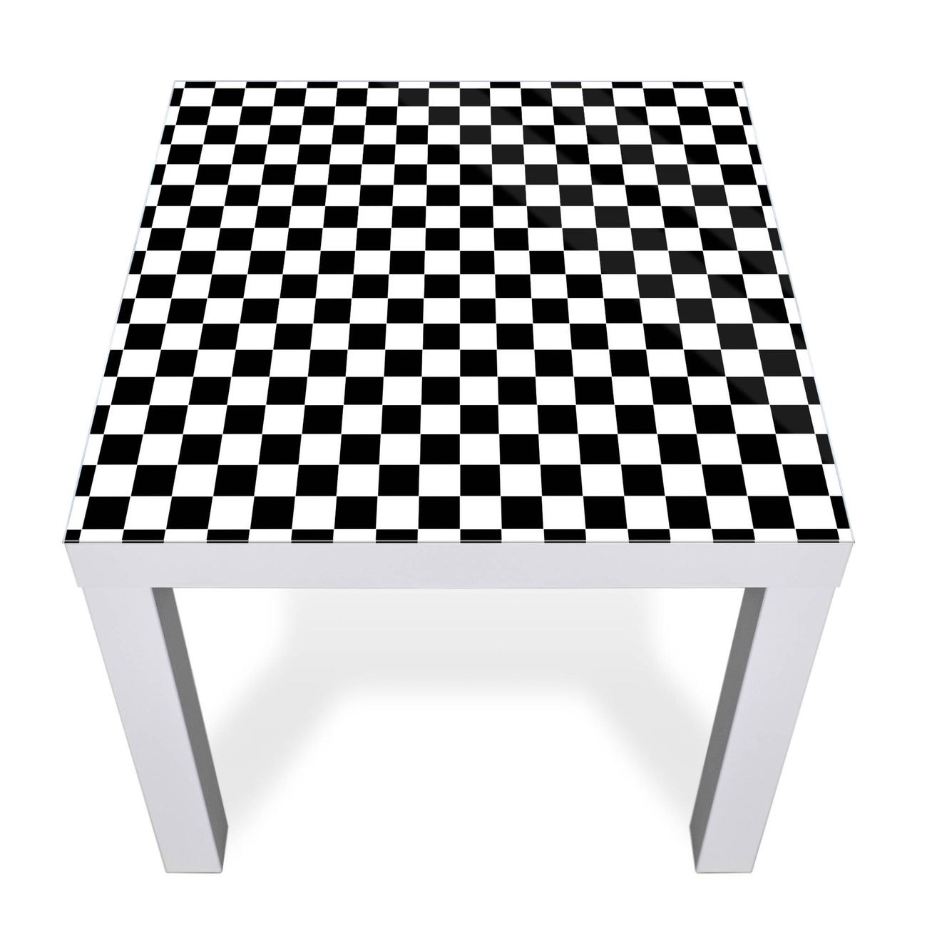 Glas Abdeckplatte IKEA LACK Karo Schwarz