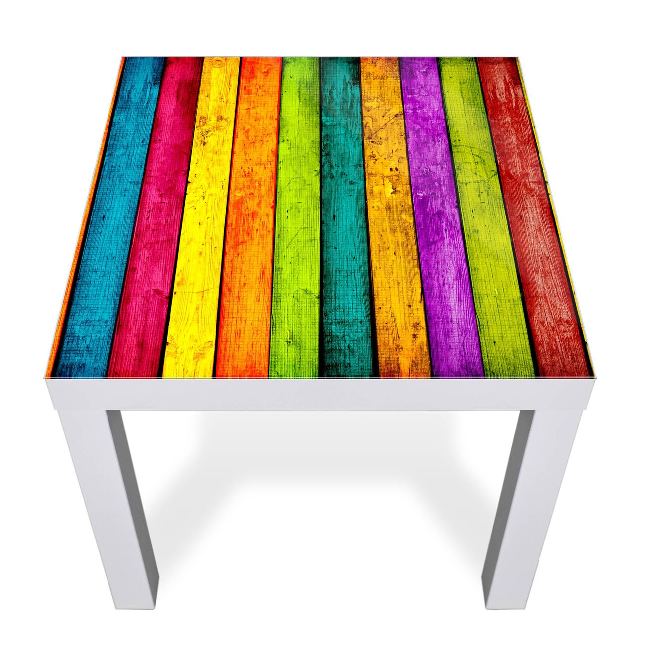 Glas Abdeckplatte IKEA LACK Bunte Holzlatten