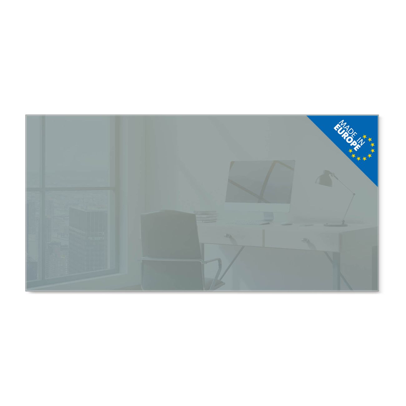 banjado Glas Magnettafel Farbe Grau 110 x 55 cm rahmenlos & hochwertig, Querformat, magnetisch & beschreibbar, 4mm starkes ESG Glas