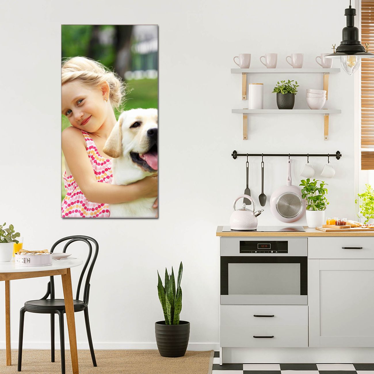 banjado Glas Wandbild 55 x 110 cm im Hochformat Eigenes Bild, hochwertig & farbbrilliant, rahmenlose & individuelle Aufhängung, 4mm starkes ESG Glas