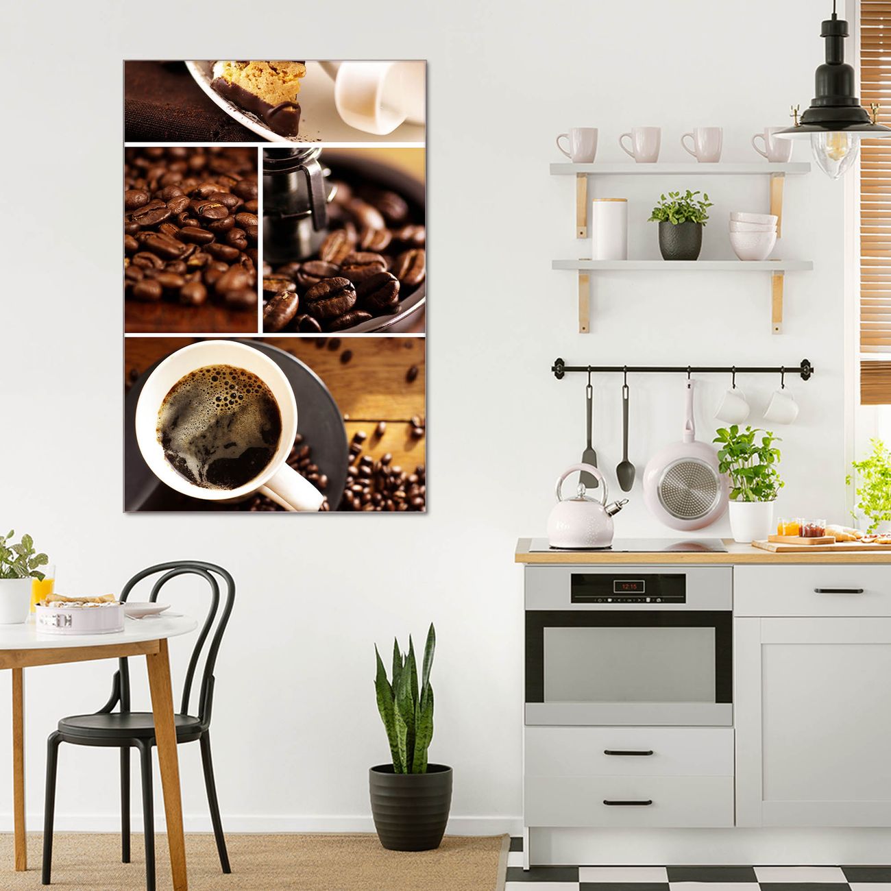 banjado Glas Wandbild 30 x 45 cm im Hochformat Kaffee, hochwertig & farbbrilliant, rahmenlose & individuelle Aufhängung, 4mm starkes ESG Glas