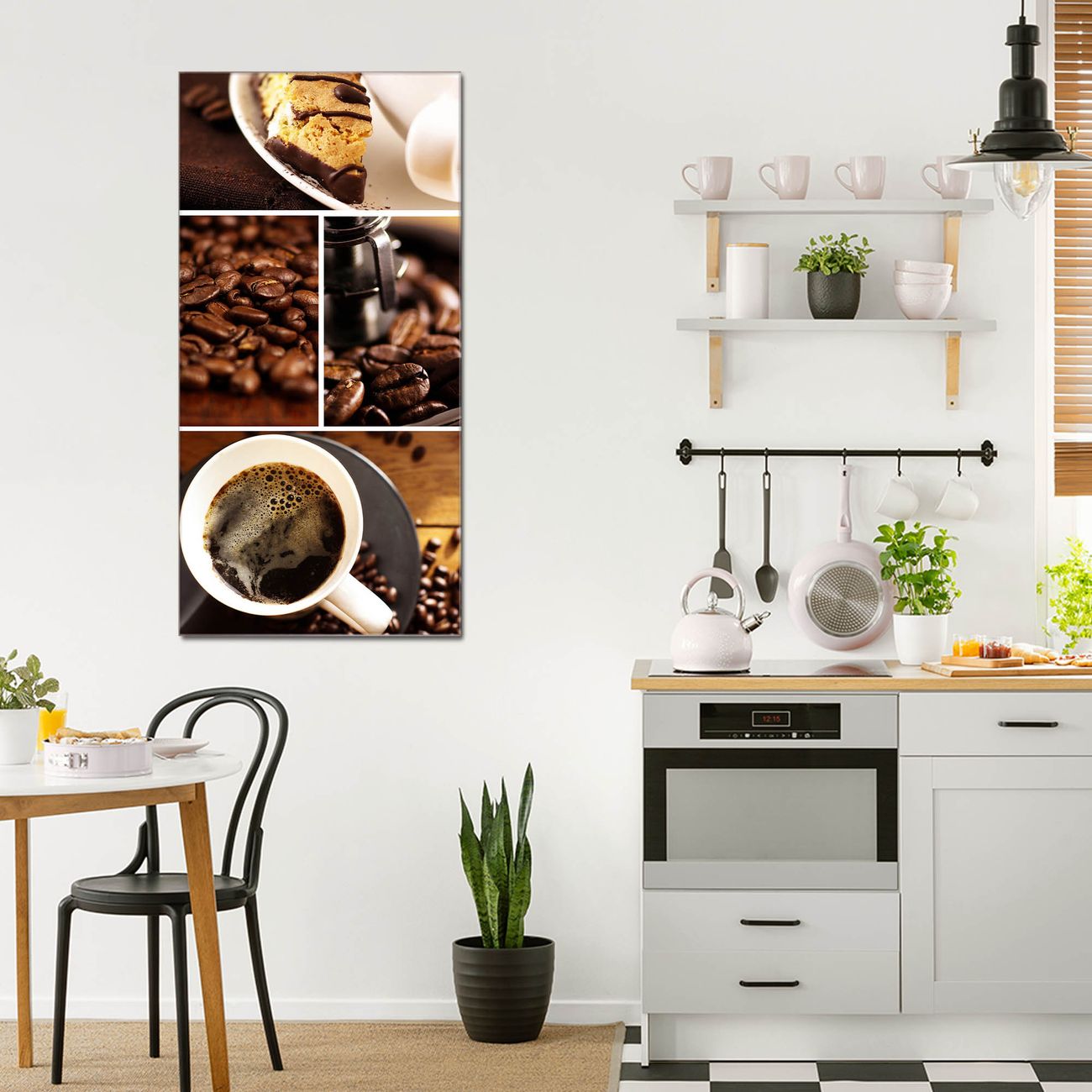 banjado Glas Wandbild 55 x 110 cm im Hochformat Kaffee, hochwertig & farbbrilliant, rahmenlose & individuelle Aufhängung, 4mm starkes ESG Glas